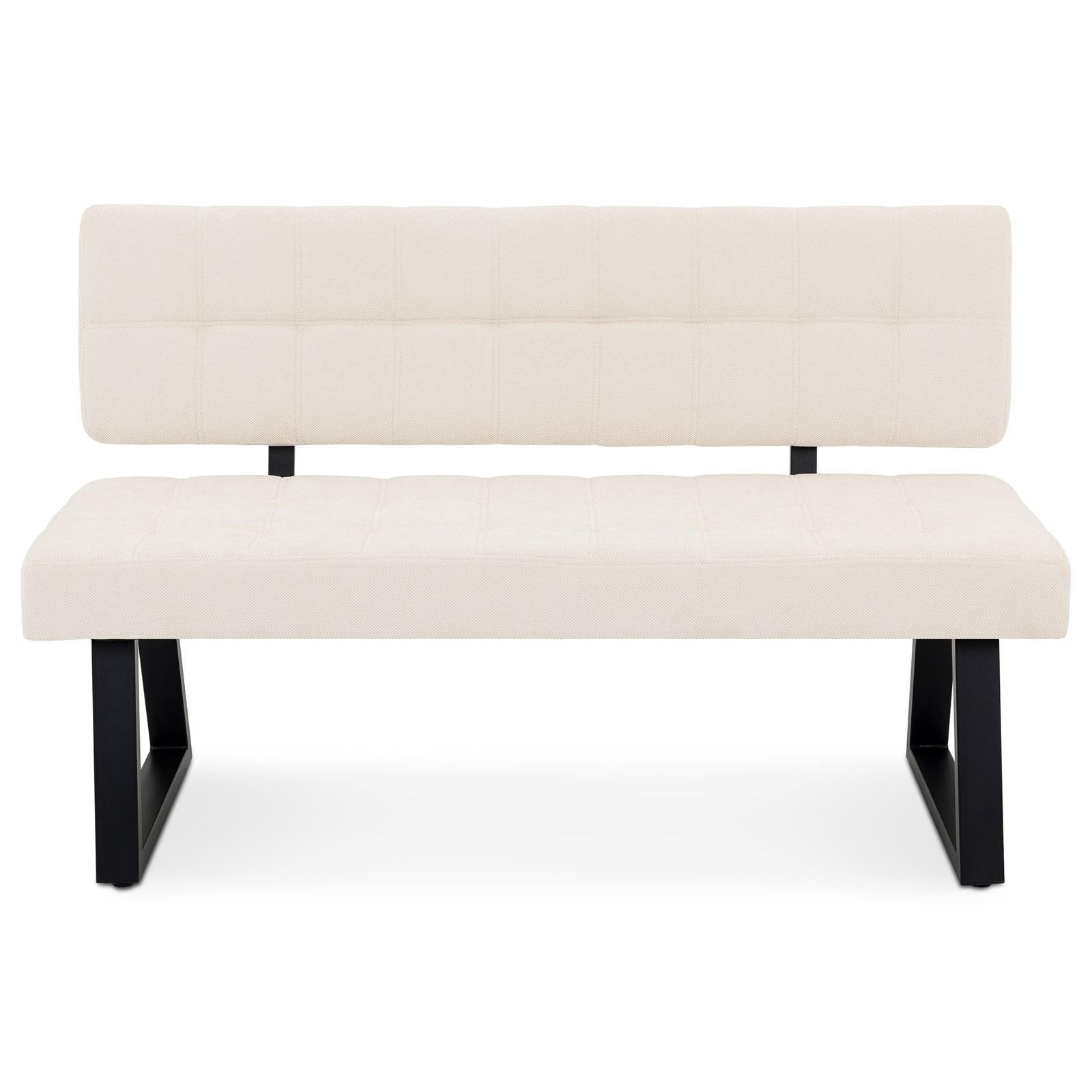 ESSZIMMERBANK KLUPA cremeweiß - Creme, Metall (140/88/60cm) - IDIMEX