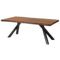 BAUMTISCH Sheesham 200x100x76 grau gebeizt / A-Gestell anthrazit matt FREEFORM 5 - Grau, Holz (100/200/76cm) - Massivmoebel24