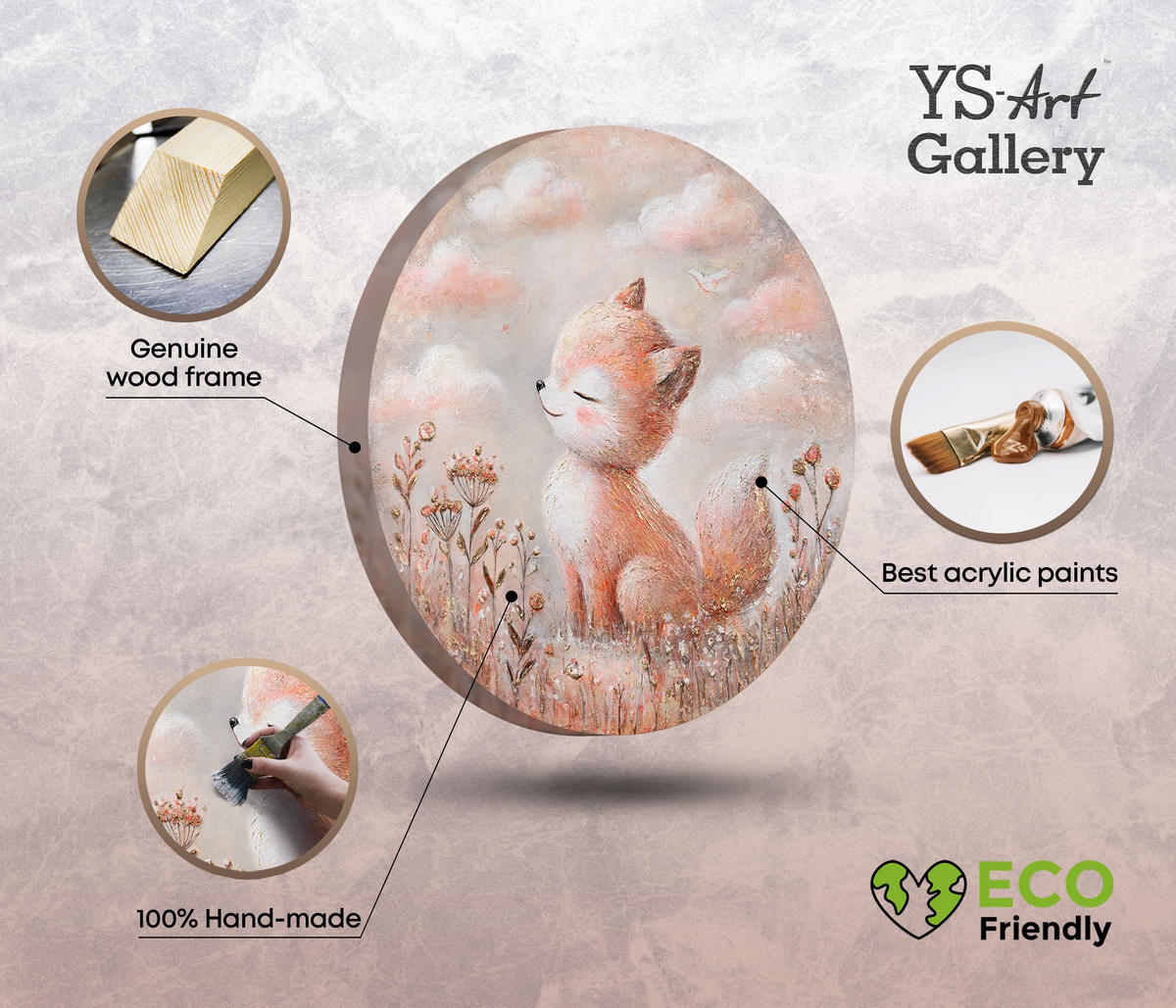GEMÄLDE Foxy auf Keilrahmen 100 cm - Multicolor, Holz (100/100cm) - YS-art gallery