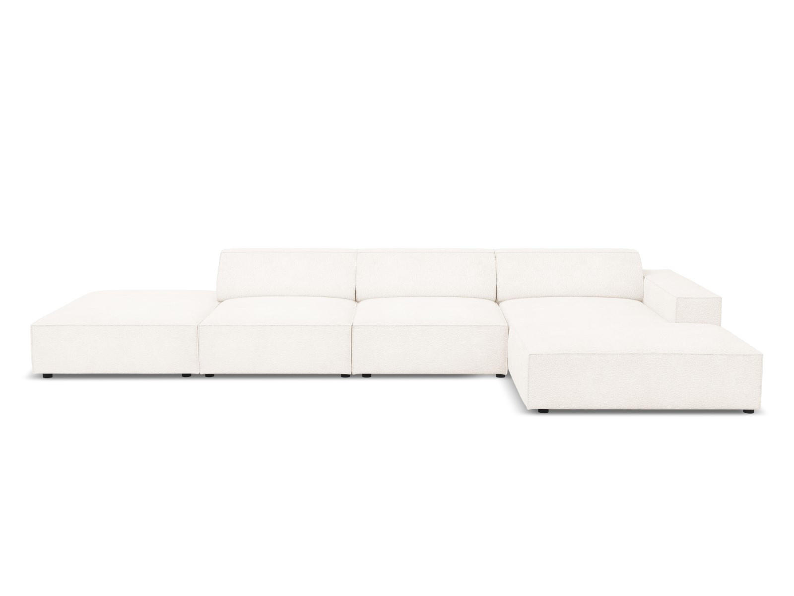 ECKSOFA rechts Jodie aus Boucle beige 5 Sitzplätze - Beige, Textil (166/341cm) - Micadoni