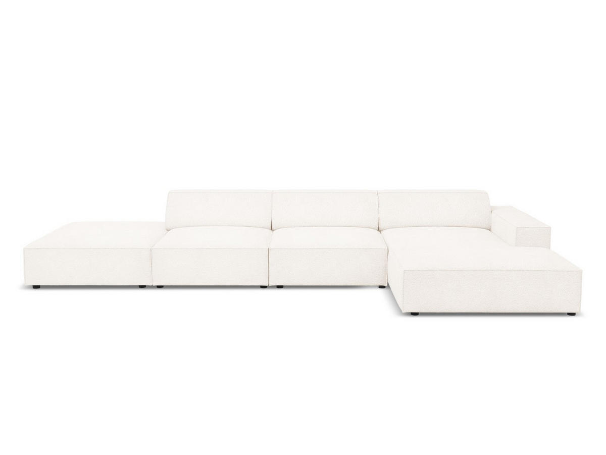 ECKSOFA rechts Jodie aus Boucle beige 5 Sitzplätze - Beige, Textil (166/341cm) - Micadoni