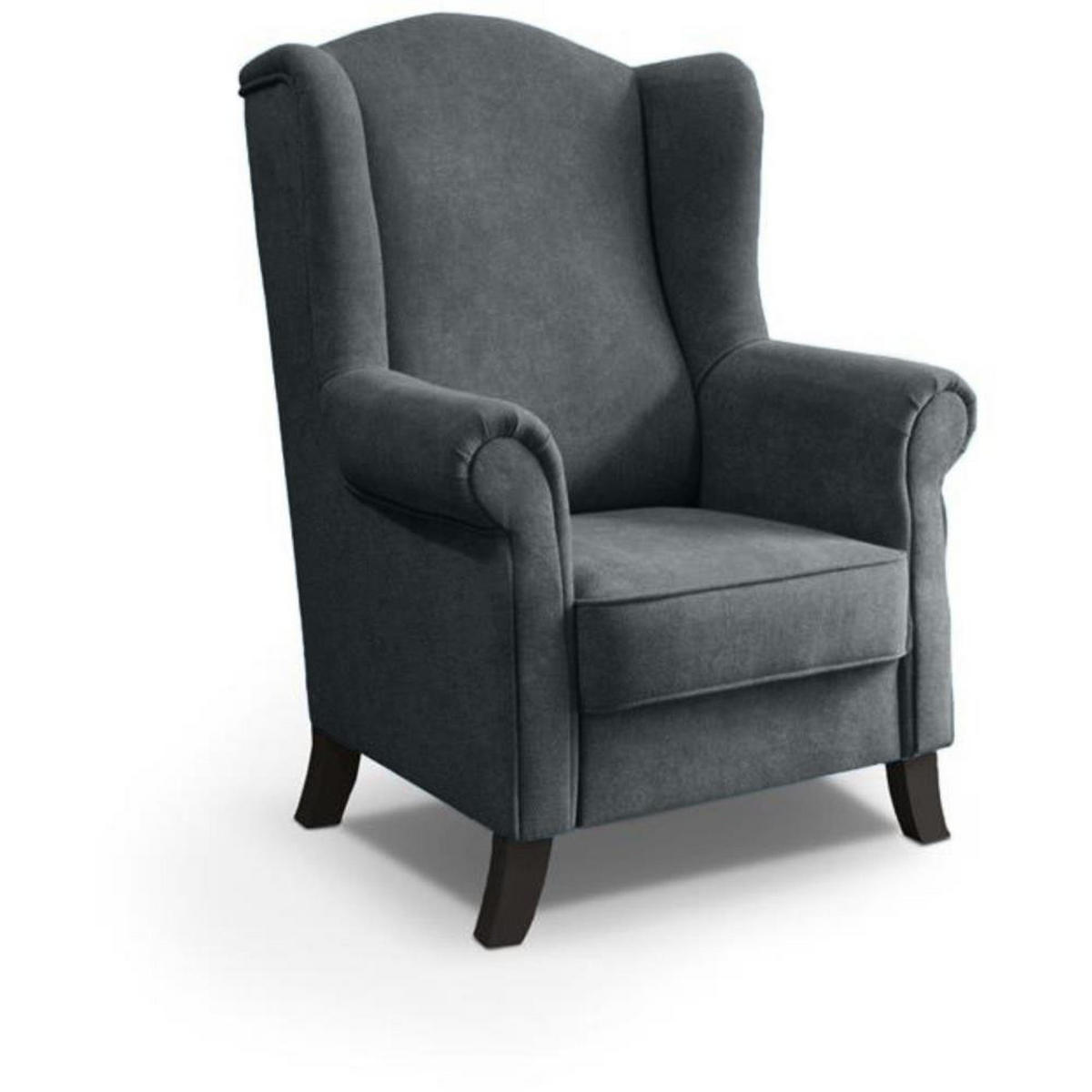OHRENSESSEL Leonardo dunkelgrau - Dunkelgrau, Holz/Textil (88/118/86cm) - Beautysofa