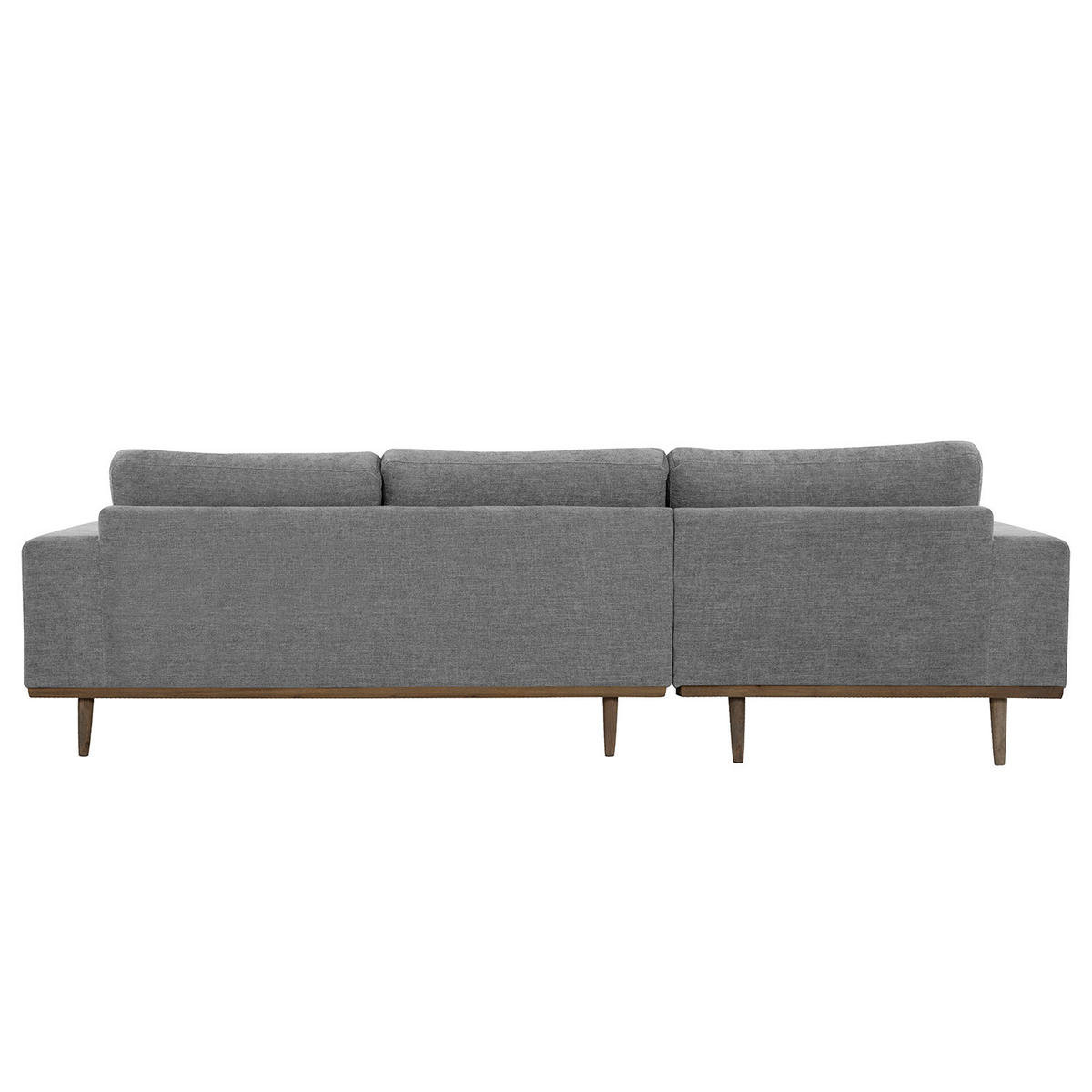 ECKSOFA mit Longchair - Eichefarben/Dunkelgrau, Eichenholz/Textil (281/153cm) - home24