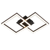 LED-DECKENLEUCHTE Eis 47/30/6 cm - Schwarz, Metall (47/30/6cm) - Nettlife