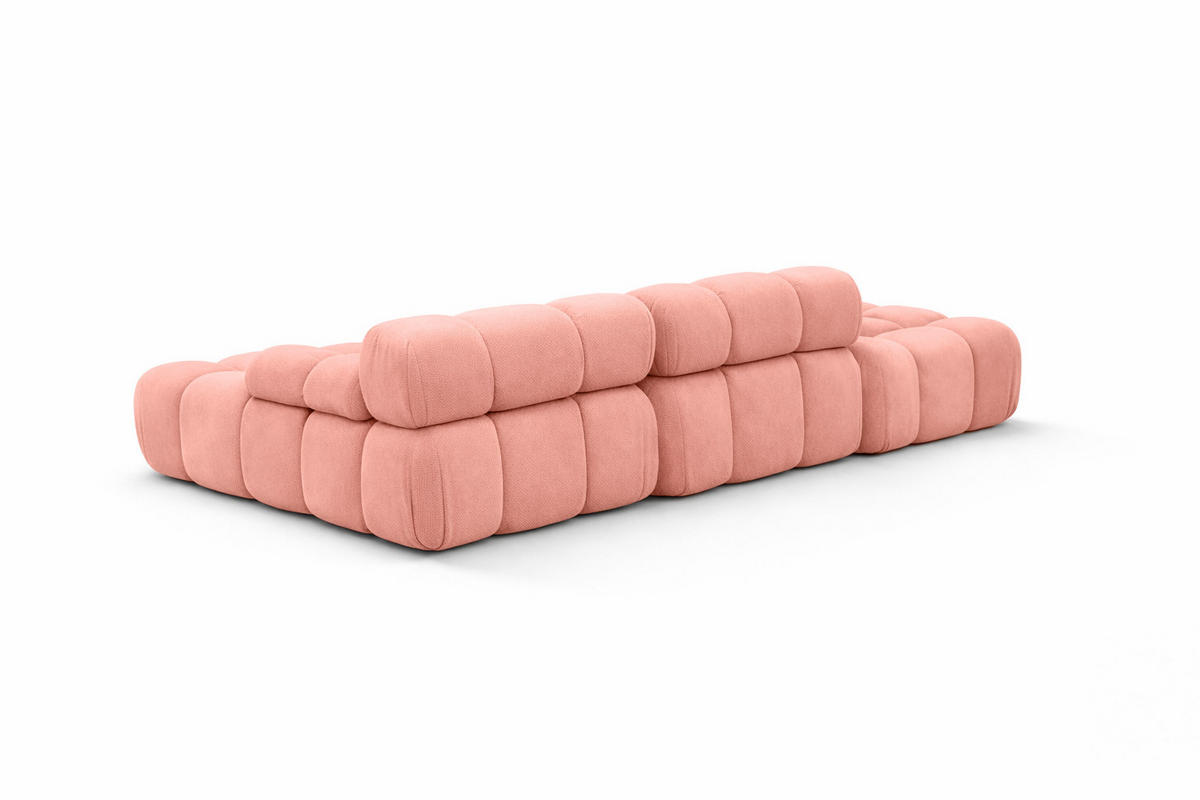 ECKSOFA L-Form Modular Mit Hocker, Veloursstoff Salvador, Rosa, Links, Selia - Rosa, Holz (285/160cm) - Kaiser Möbel