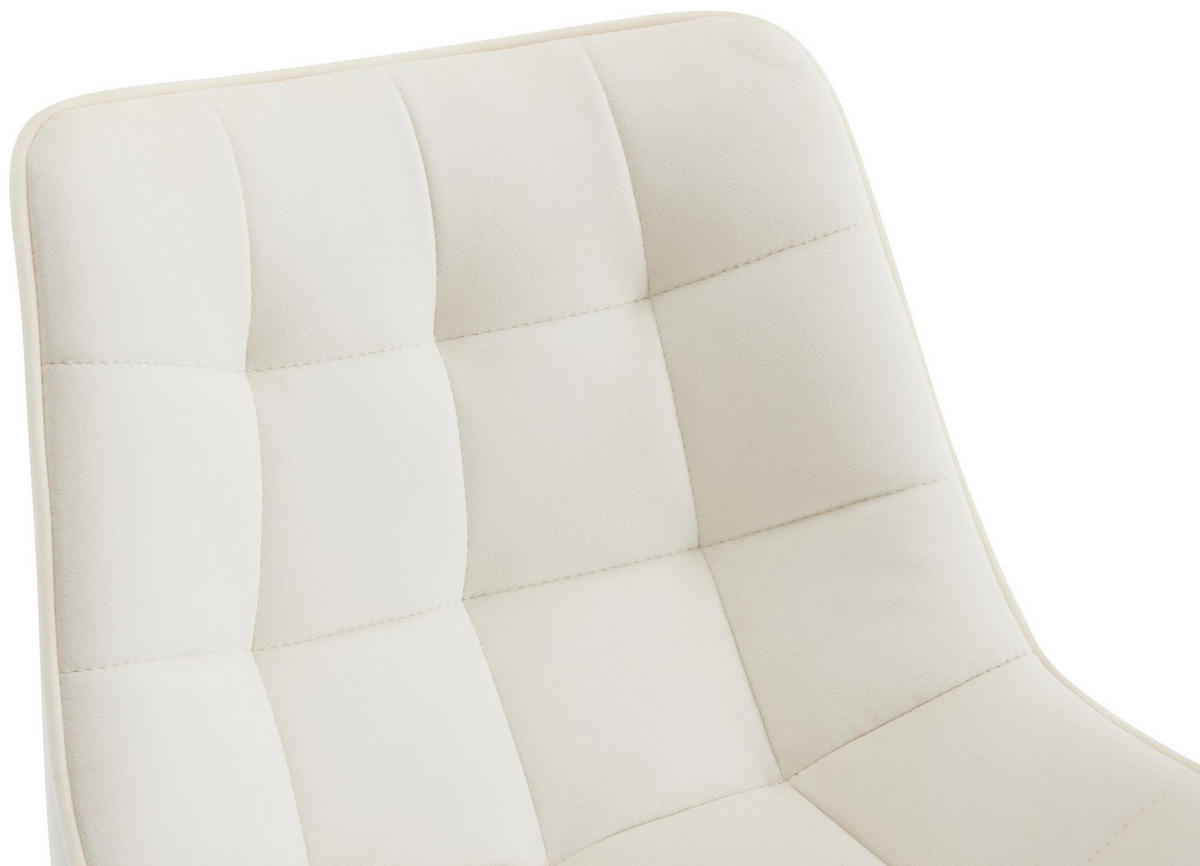 BARHOCKER Samt creme - Creme/Schwarz, Textil/Metall (47/106/52cm) - CLP