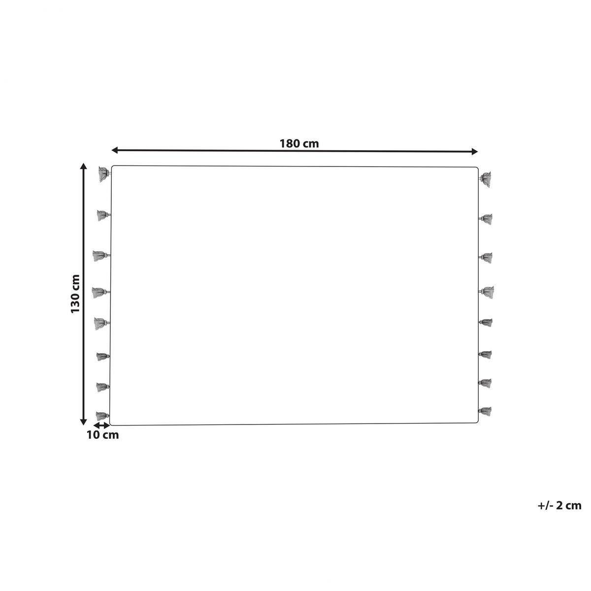 DECKE Weiß Unnao 130/180 cm - Weiß, Naturmaterialien/Textil (130/180cm) - Beliani