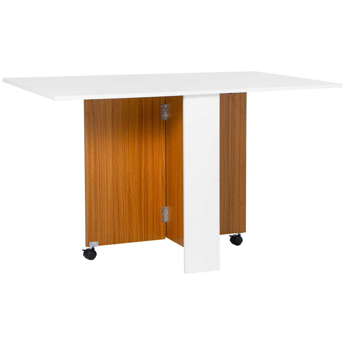 ESSTISCH Weiß+Teak 1 Stück - Weiß, Kunststoff (120/80/73cm) - GiPP