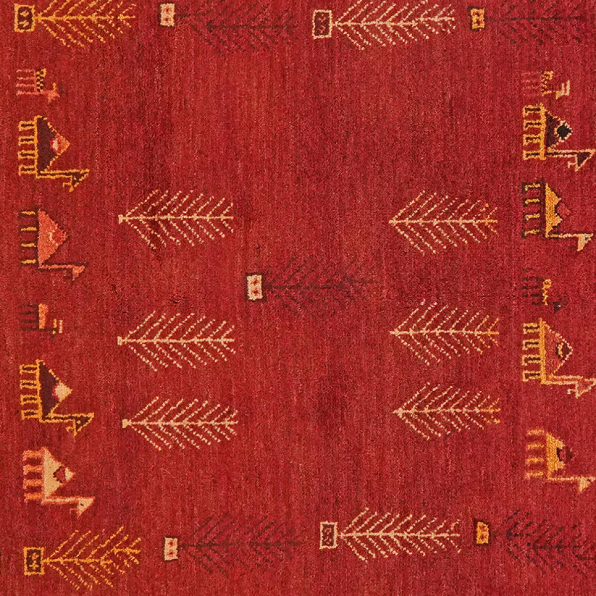 TEPPICH Rizbaf Rot 192/149 cm Schurwolle - Rot, Textil (149/192cm) - Looma
