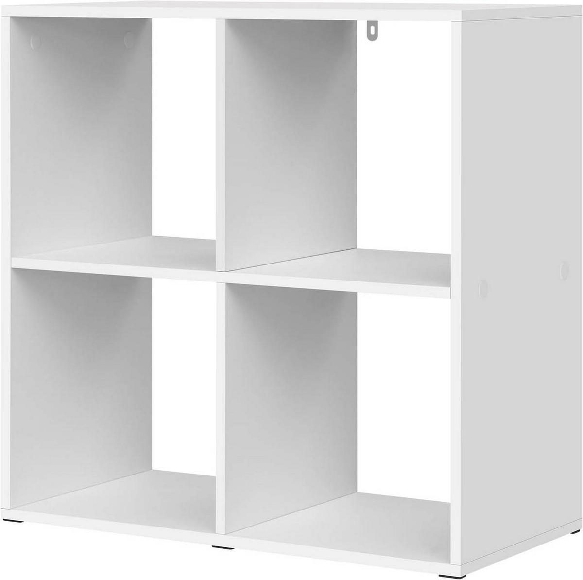 REGALE Bücherregal mit 4 offenen Fächern, 60x60x29 cm, Weiß - Weiß, Holzwerkstoff/Kunststoff (60/60/29cm) - Woltu