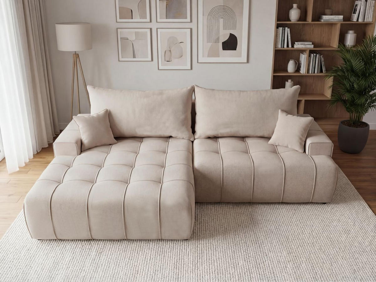 ECKSOFA Tulio Beige Links - Beige, Holz/Textil (270/165cm) - Graingold