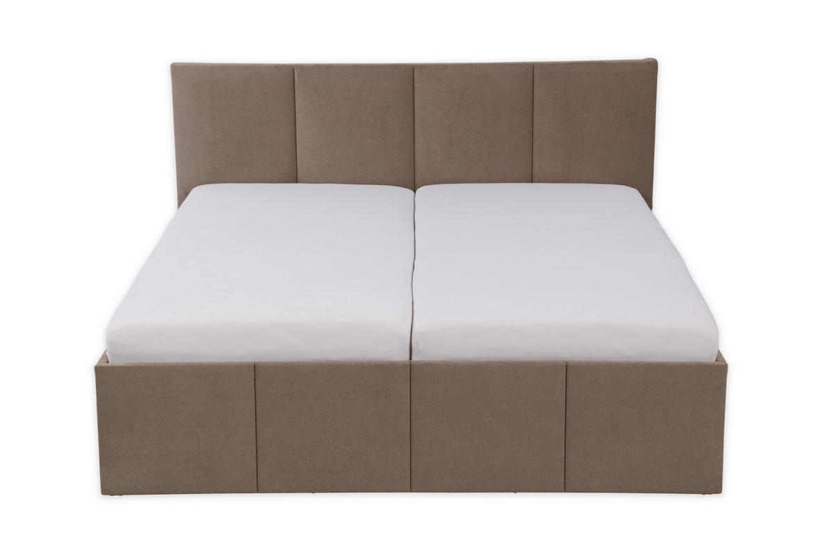 POLSTERBETT Dalas Sahara 200 x 200 x 40 cm Stauraum Mit hochwertiger Matratze H2 (bis 100 kg) und Lattenrost - Sahara, Holz (200/200cm) - Halmon Schlafkomfort Betten 