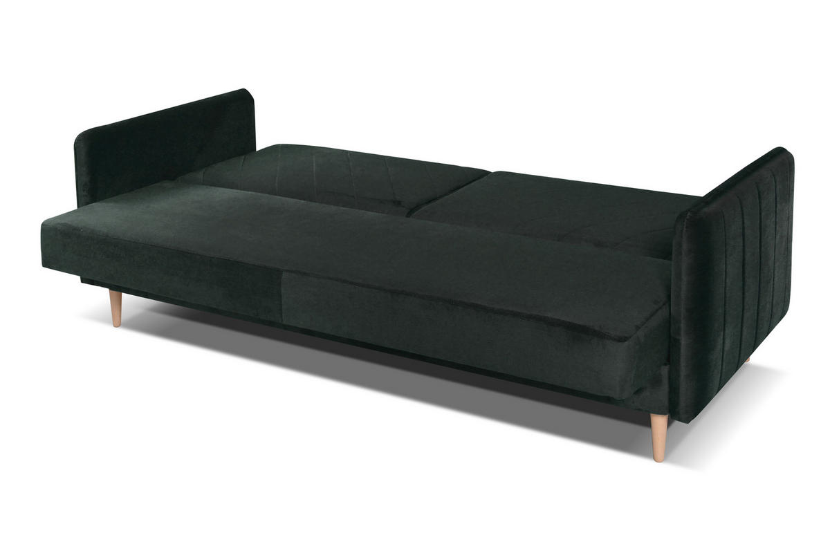 SCHLAFSOFA Vesto Schwarz Velours - Bettkasten - 207x93 cm - Schwarz, Holz/Holzwerkstoff (207/93/93cm) - Ravio
