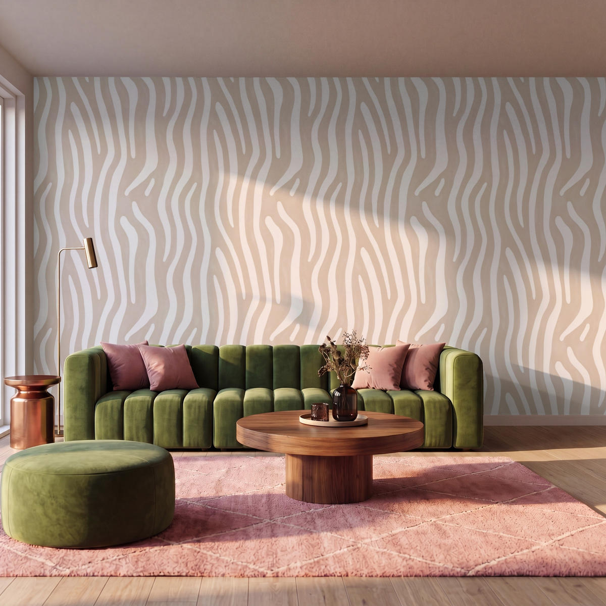 TAPETE - Abstrakt - Zebra - Beige - 400x240 cm - Beige, Papier (400/240cm) - OnlyWow