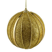 CHRISTBAUMKUGEL Santa Lila 10cm Styropor - Goldfarben, Kunststoff (14/12/12cm) - Mondex