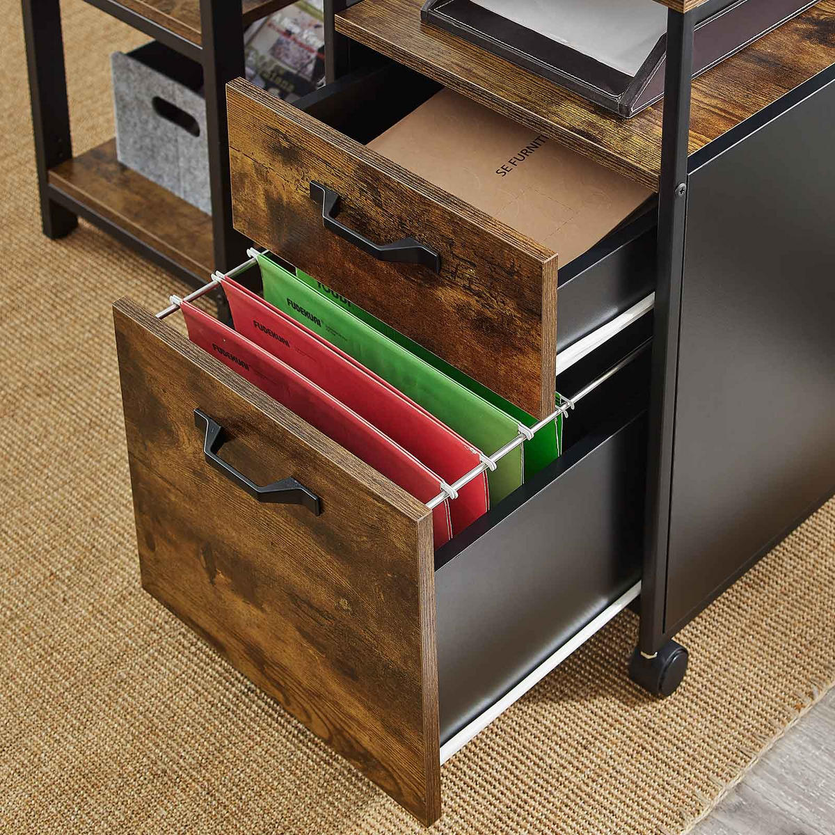AKTENSCHRANK - Braun, Metall (45/66/41cm) - Hansiro