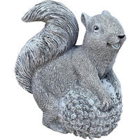 STEINFIGUR Eichhörnchen mit Tannenzapfen frostfest massiver Steinguss - Grau, Stein (12/15/9cm) - stoneandstyle