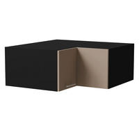ECKAUFSATZSCHRANK Brerra W14/90/36 Schwarz / RAL 1019 graubeige Matt 90 / 90 / 36cm - Graubraun/Schwarz, Holz/Holzwerkstoff (90/36/90cm) - Feldmann-Wohnen