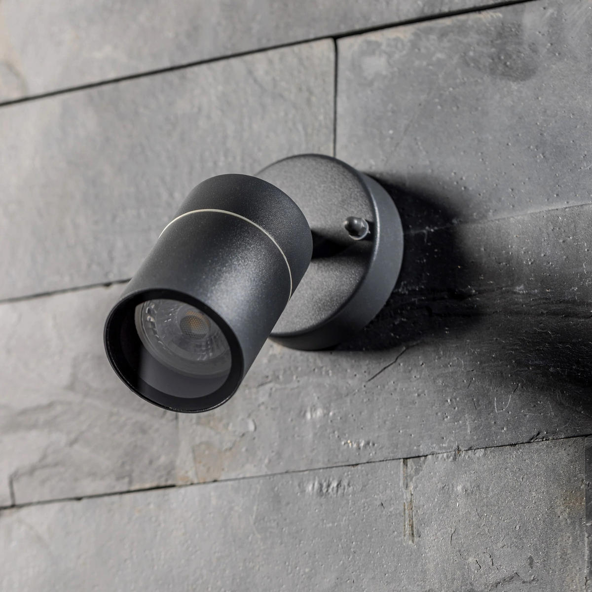 AUSSENWANDLEUCHTE MIA Dunkelgrau Edelstahl GU10 Einstellbar IP44 - Dunkelgrau, Metall (8.5/15/15cm) - CGC Europe