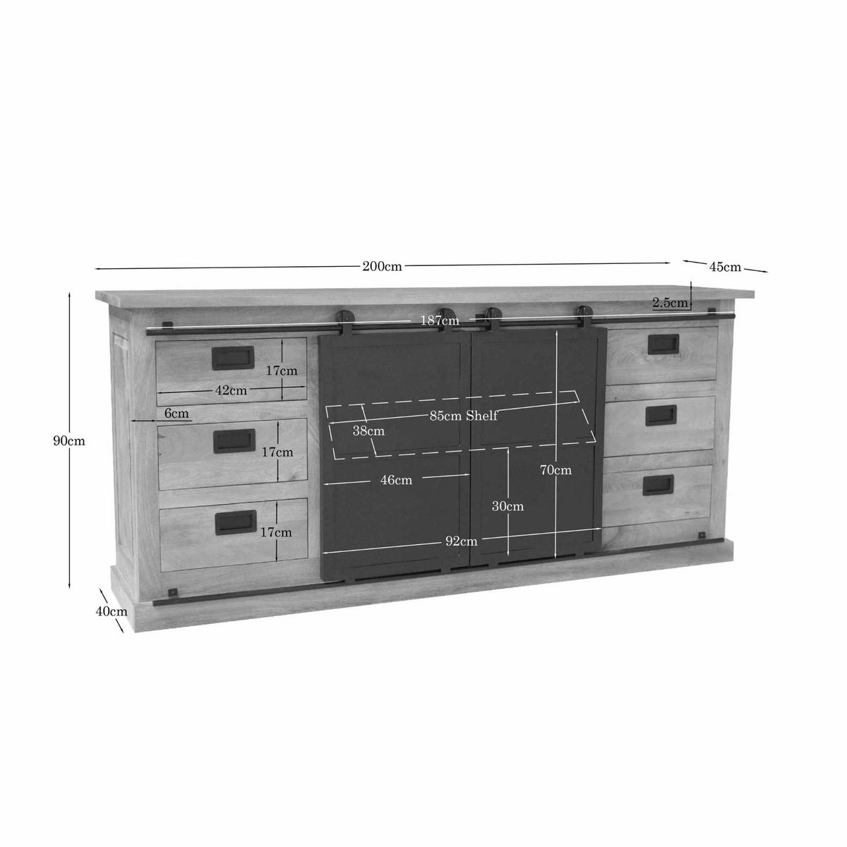 SIDEBOARD Fresno Braun 45/200/90 cm - Braun, Holz (200/90/45cm) - Starfurn