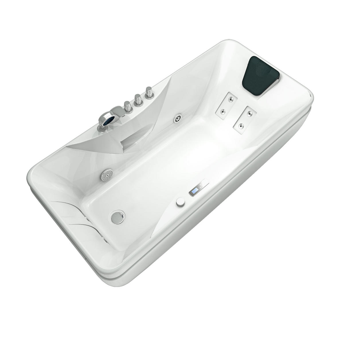 WHIRLPOOL Pool Badewanne Wanne W49H-TH-PR-SC 170x80cm - Weiß, Glas/Kunststoff (80/56/170cm) - AcquaVapore by Sandra Jentho