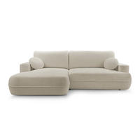 ECKCOUCH L Form Peoni Beige 267/168/87 cm mit Schlaffunktion L - Beige/Schwarz, Kunststoff/Textil (168/267cm) - AX Living