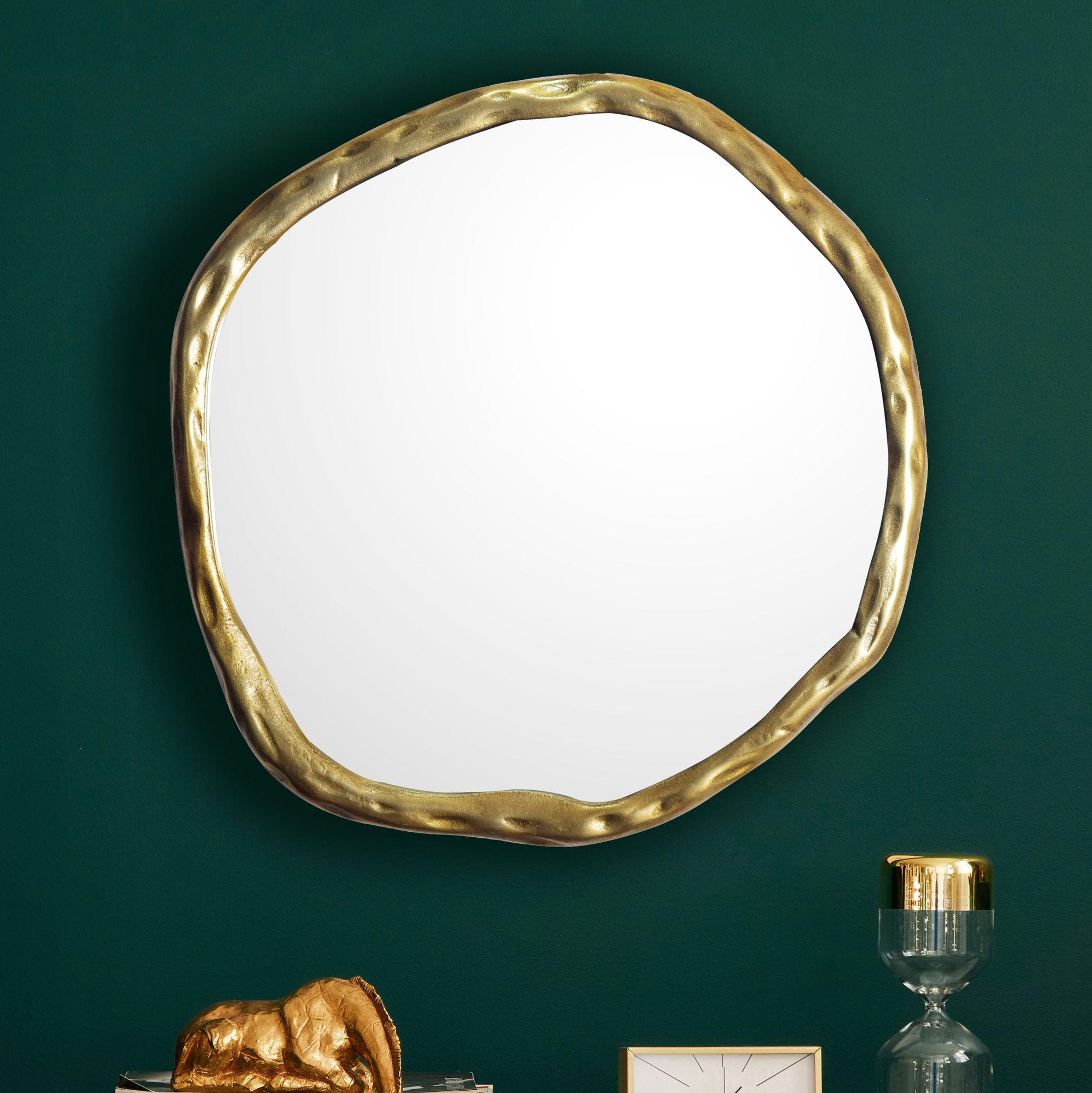 WANDSPIEGEL Asymmetrisch Metall Gold 60x60 cm Modern - Goldfarben, Glas (60/60/3cm) - KADIMA DESIGN
