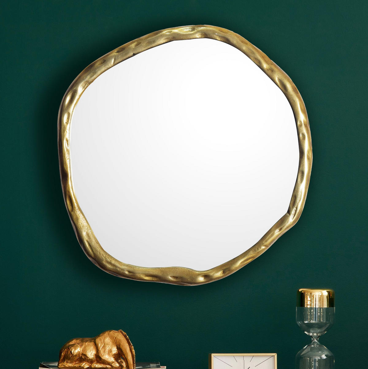 WANDSPIEGEL Asymmetrisch Metall Gold 60x60 cm Modern - Goldfarben, Glas (60/60/3cm) - KADIMA DESIGN