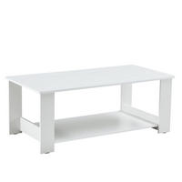COUCHTISCH 110/55/42 cm mit 2 Ablageflächen und offener Stauraumlösung aus MDF, Holzoptik, Weiß - Weiß, Holzwerkstoff (110/55/42cm) - Redom