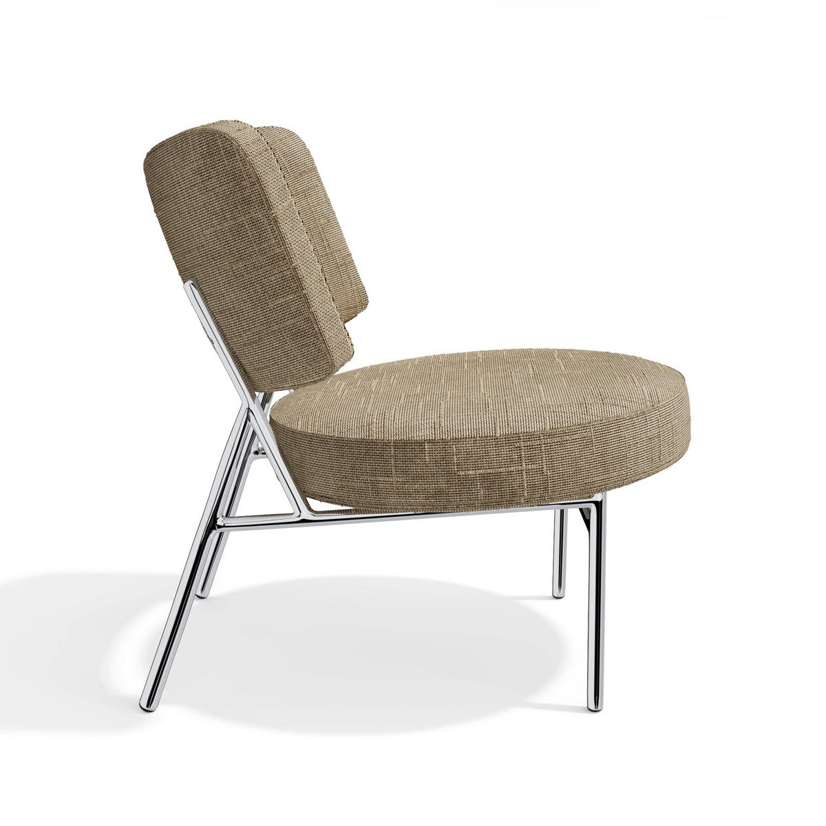 SESSEL Rastervelours 60cm - Taupe, Textil (60/70/71cm) - Sia Home