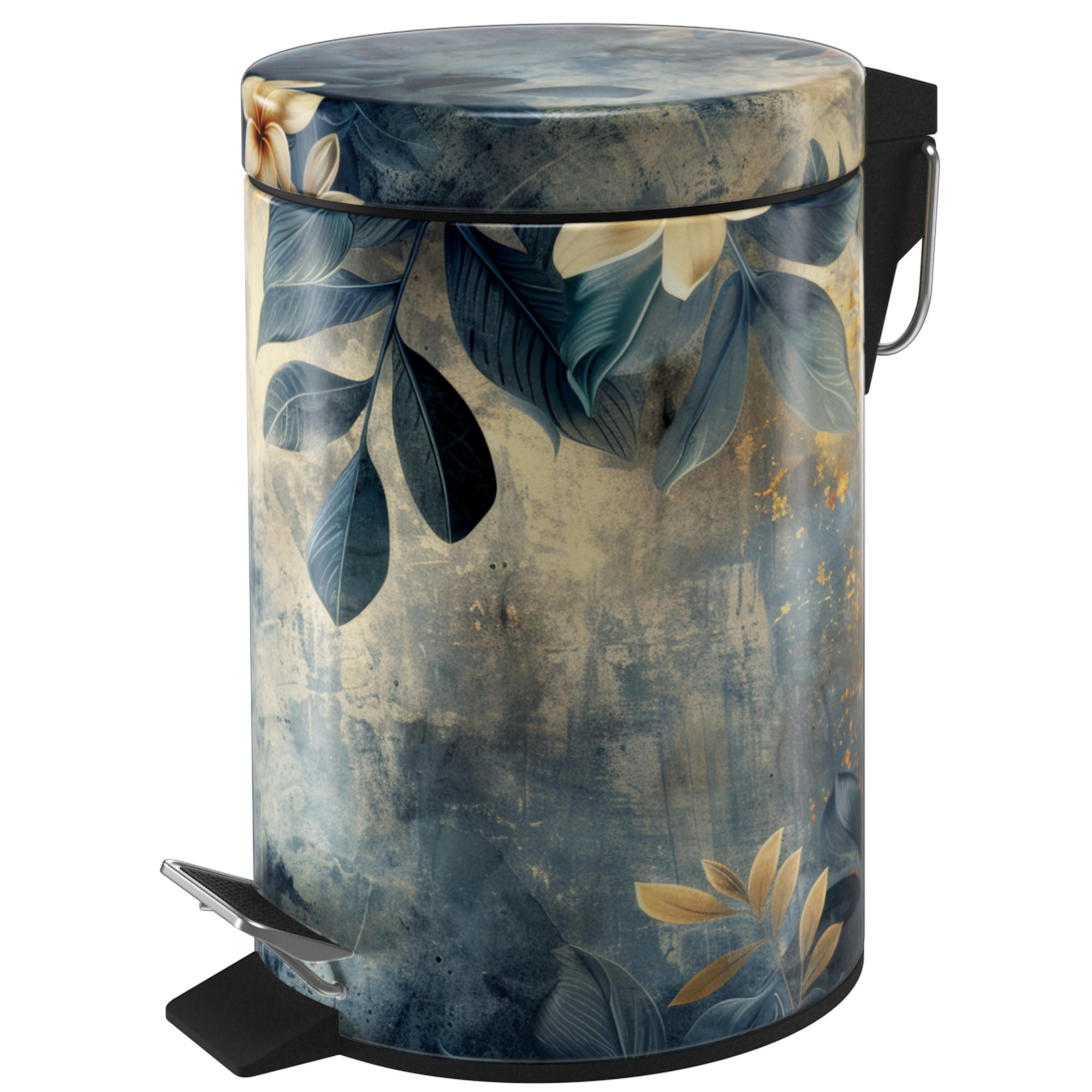 KOSMETIKEIMER Lilybud - Gelb/Grau, Kunststoff/Metall (17/25/25cm) - Sanilo