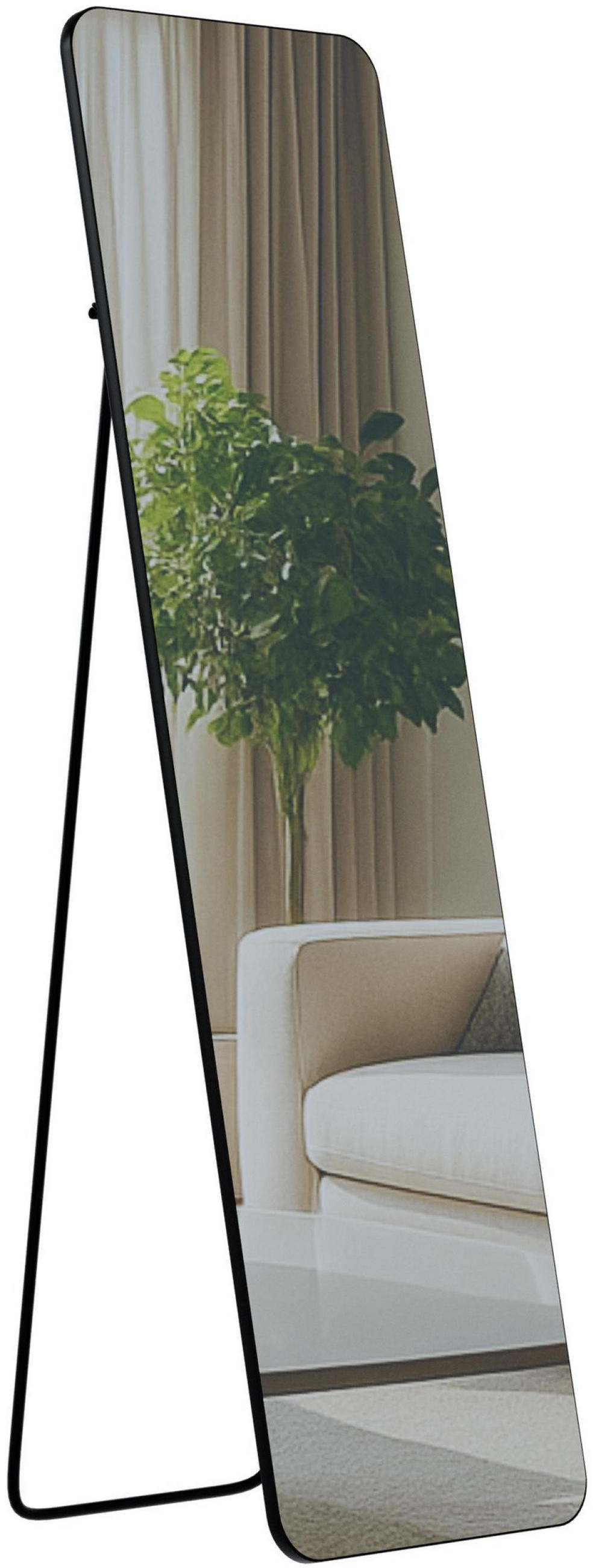 STANDSPIEGEL eckig 40/3/140 cm Glas Schwarz-Matt - Schwarz, Glas (40/140/3cm) - CLP