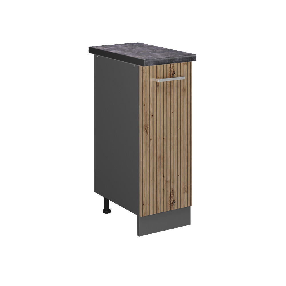 APOTHEKERSCHRANK R-Line Artisan-Eiche 30 cm, AP Anthrazit - Anthrazit/Eiche Artisan, Holzwerkstoff (30/81.6/60cm) - Vicco