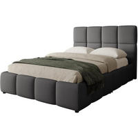 POLSTERBETT Nostro mit Bettkasten 160x200 cm dunkelgrau - Dunkelgrau/Schwarz, Textil (160/200cm) - Beautysofa
