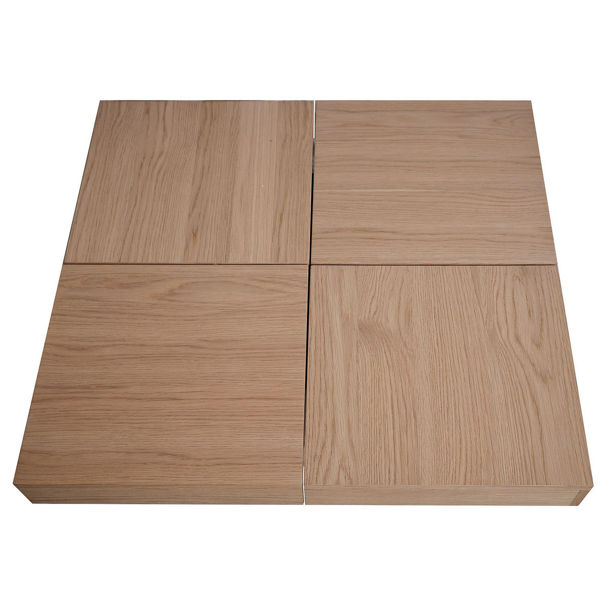 COUCHTISCH - Eiche teilmassiv - Eiche - Eichefarben, Eichenholz/Holz (90/90/30cm) - home24
