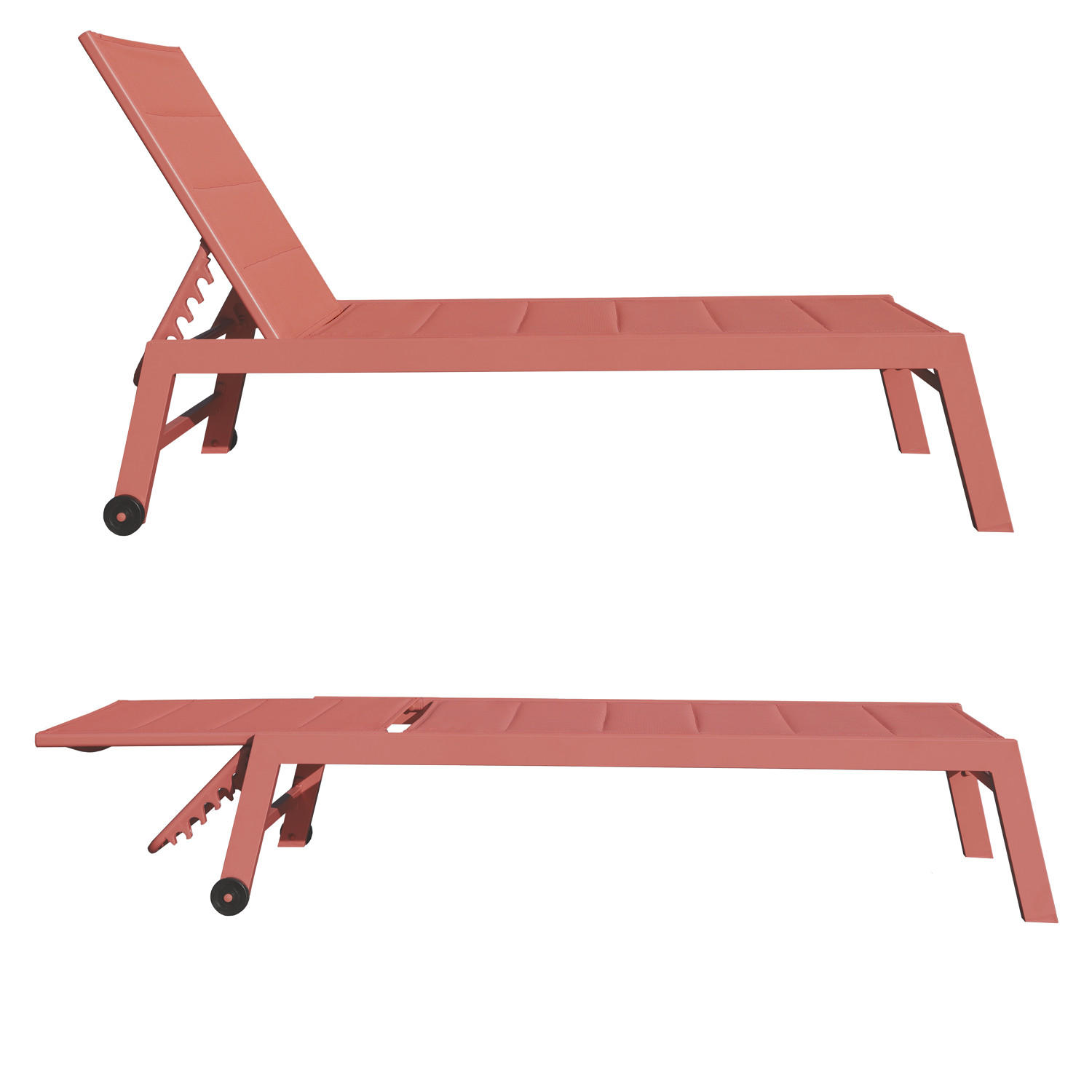 SONNENLIEGE Barbados Terracotta - Orange, Kunststoff (61/95/198cm) - Happy Garden