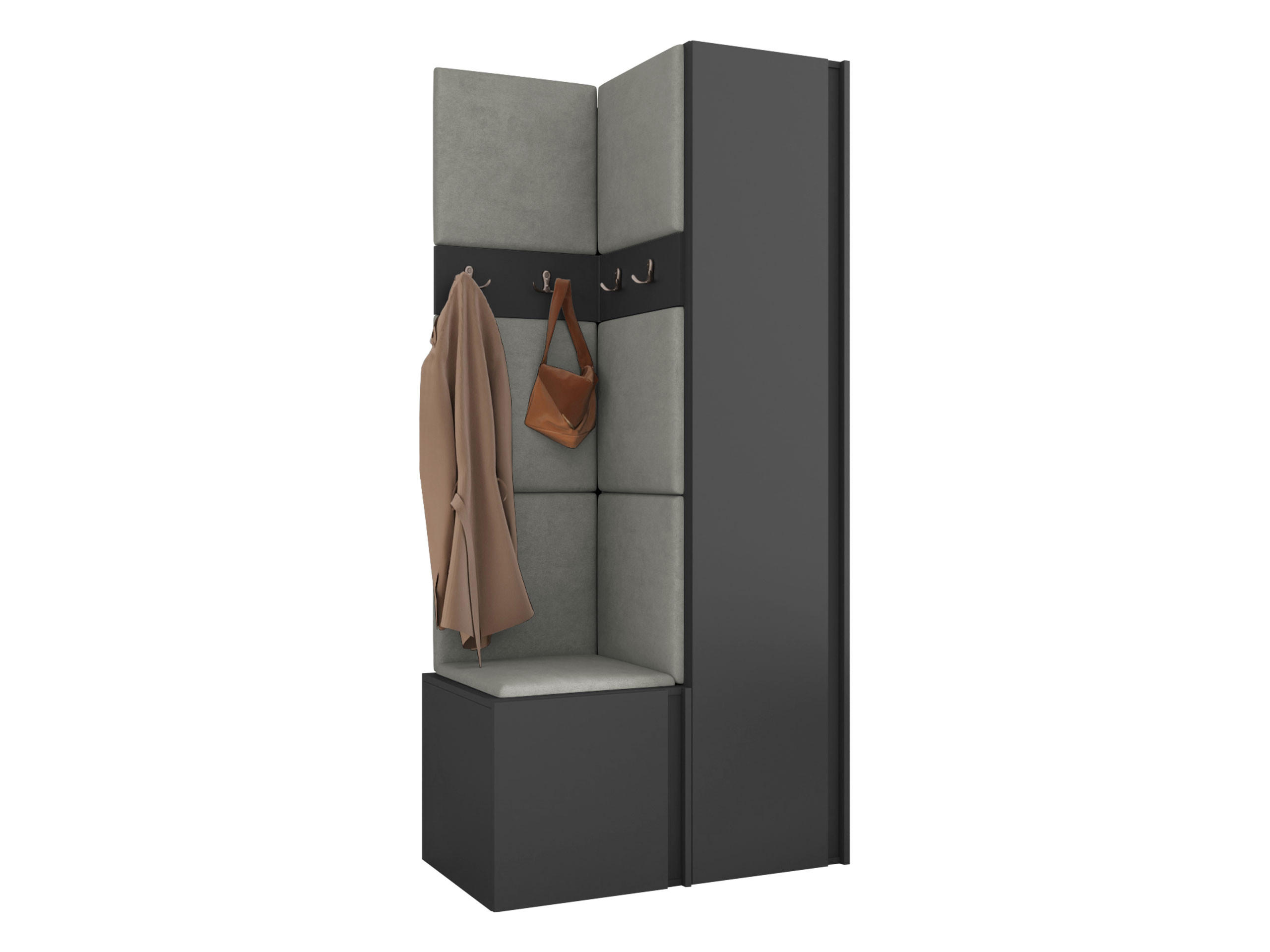 Mirjan24 Garderoben-Set Graphit, Grau 82x186x46 cm