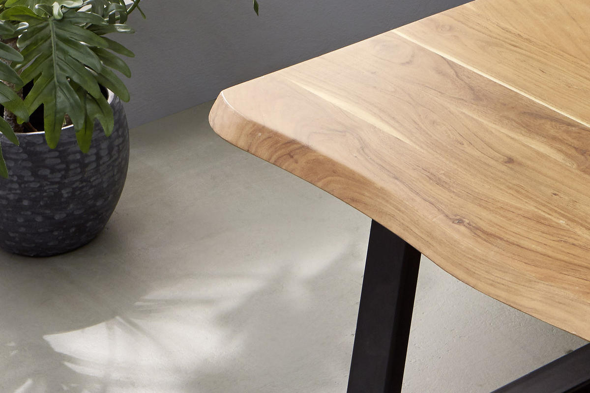 COUCHTISCH MATTEO - Beige/Schwarz, Holz/Metall (70/120/40cm) - SAM