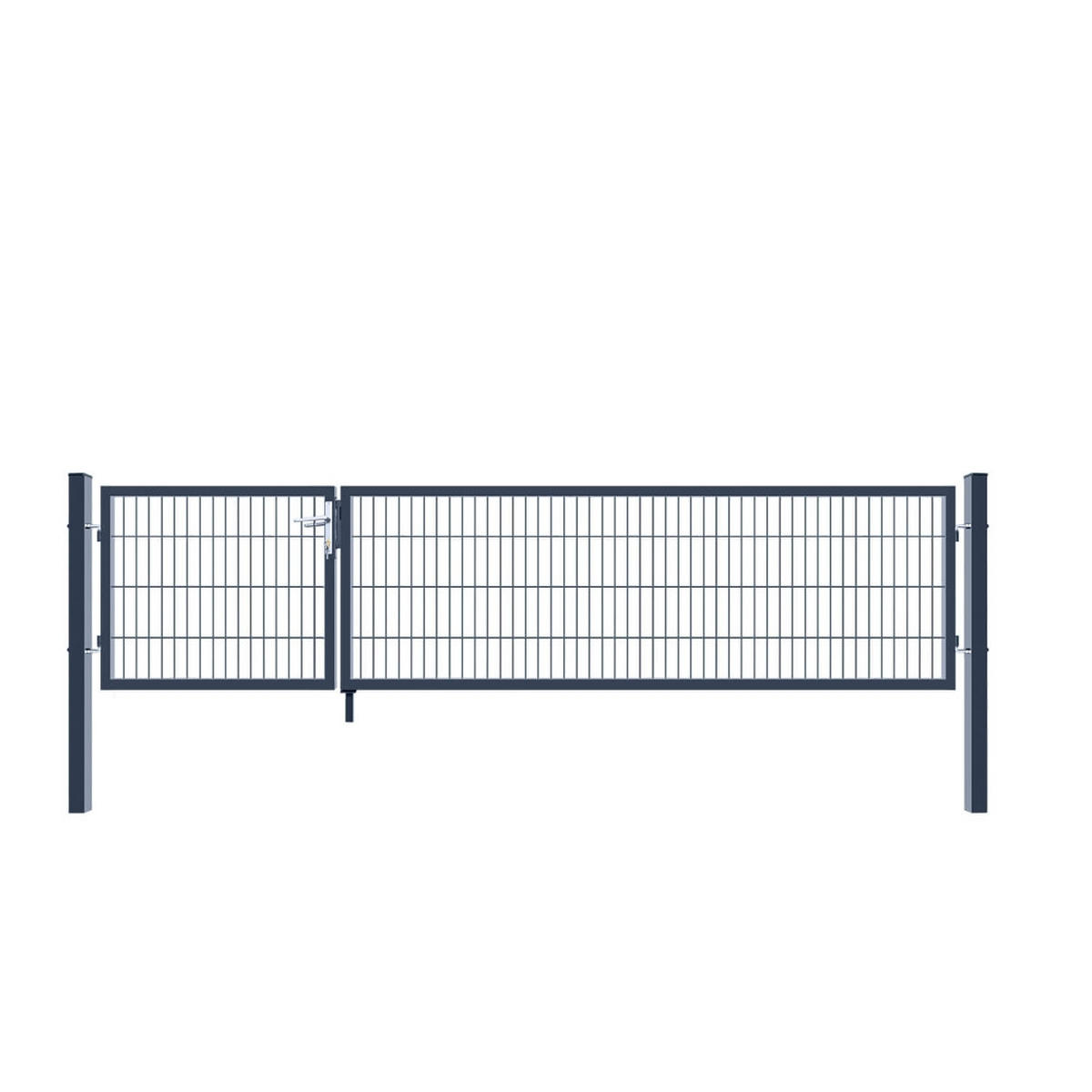 GARTENTOR ADITUS - Farbe: Anthrazit, Größe: 80 x 350 cm - Anthrazit, Metall (130/6cm) - Home Deluxe