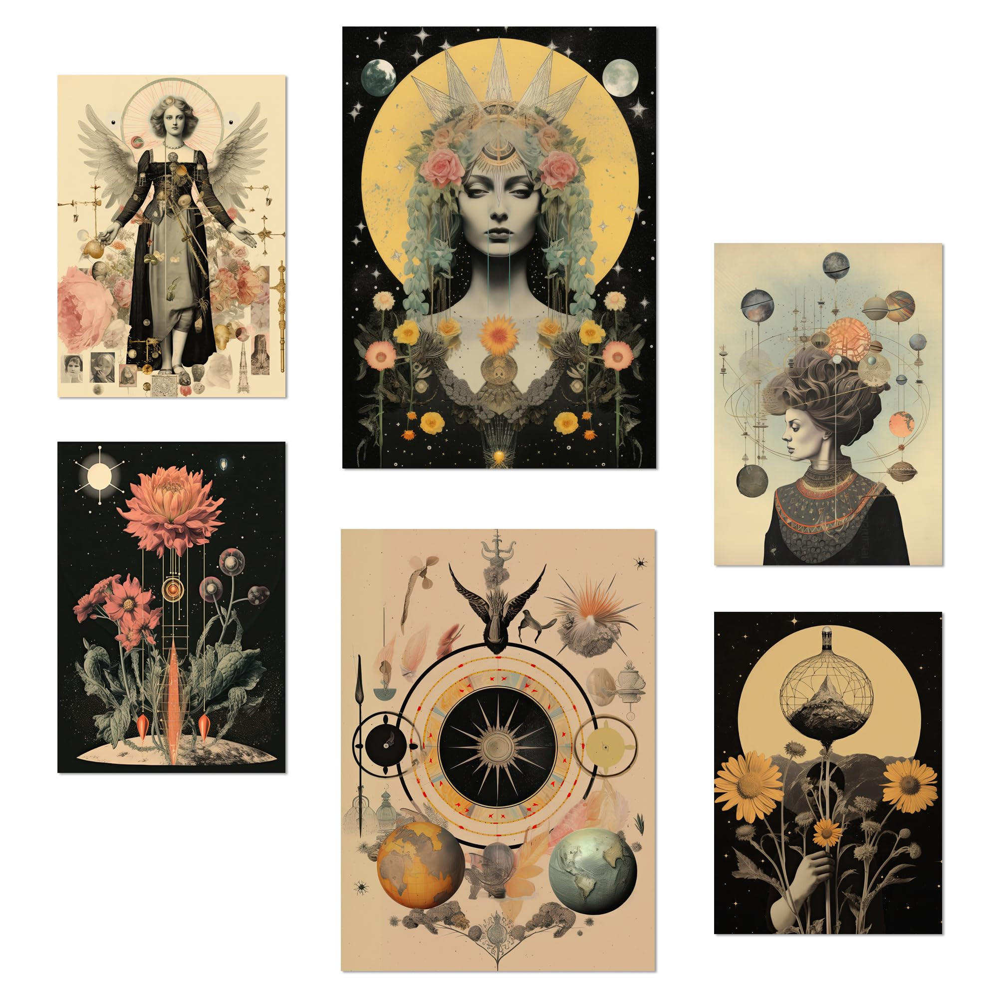 POSTER Set Mit 6 Mystischen Esoterischen Stil A3 & A4 Rahmenlos - Klar, Papier (29/3cm) - Nacnic