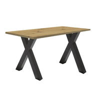 SCHREIBTISCH Edie 6 140 x 70 x 75 Bürotisch schwarzstahl/asteiche - Naturfarben, Holz (140/70/75cm) - 58aufmkessel