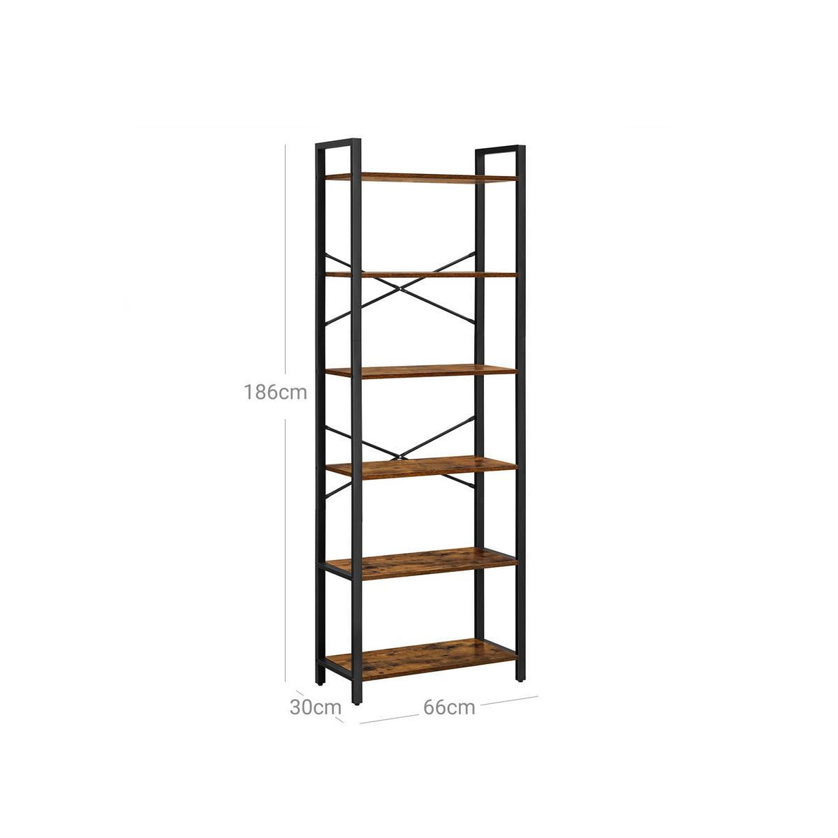 BÜCHERREGAL - Braun, Holzwerkstoff (30/186/66cm) - Hansiro