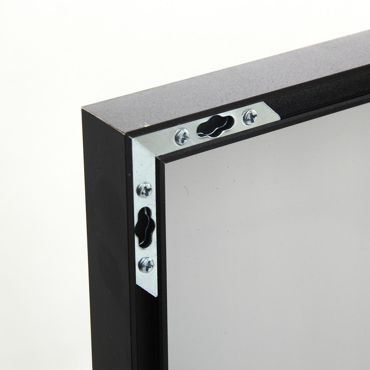 GANZKÖRPERSPIEGEL 53x162 cm, Rechteck, Aluminiumrahmen, verstellbarer Ständer, rutschfeste Basis, Schwarz - Schwarz, Metall (53/3/162cm) - BRILVERDE
