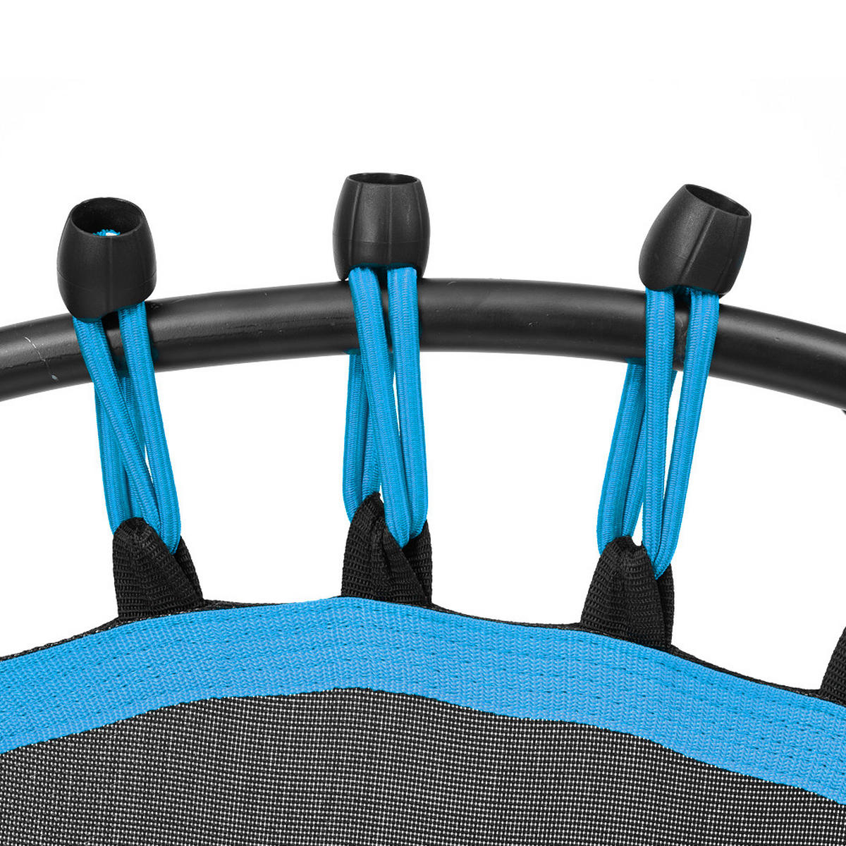 40-ZOLL-RUNDTRAMPOLIN mit Gummiseilen aus Stahl, Oxford-Gewebe, Gummiseile in Schwarz Blau Langlebig und sicher Stabil und leise 25 x 101 x 101cm - Blau, Metall (101/101cm) - Livingandhome