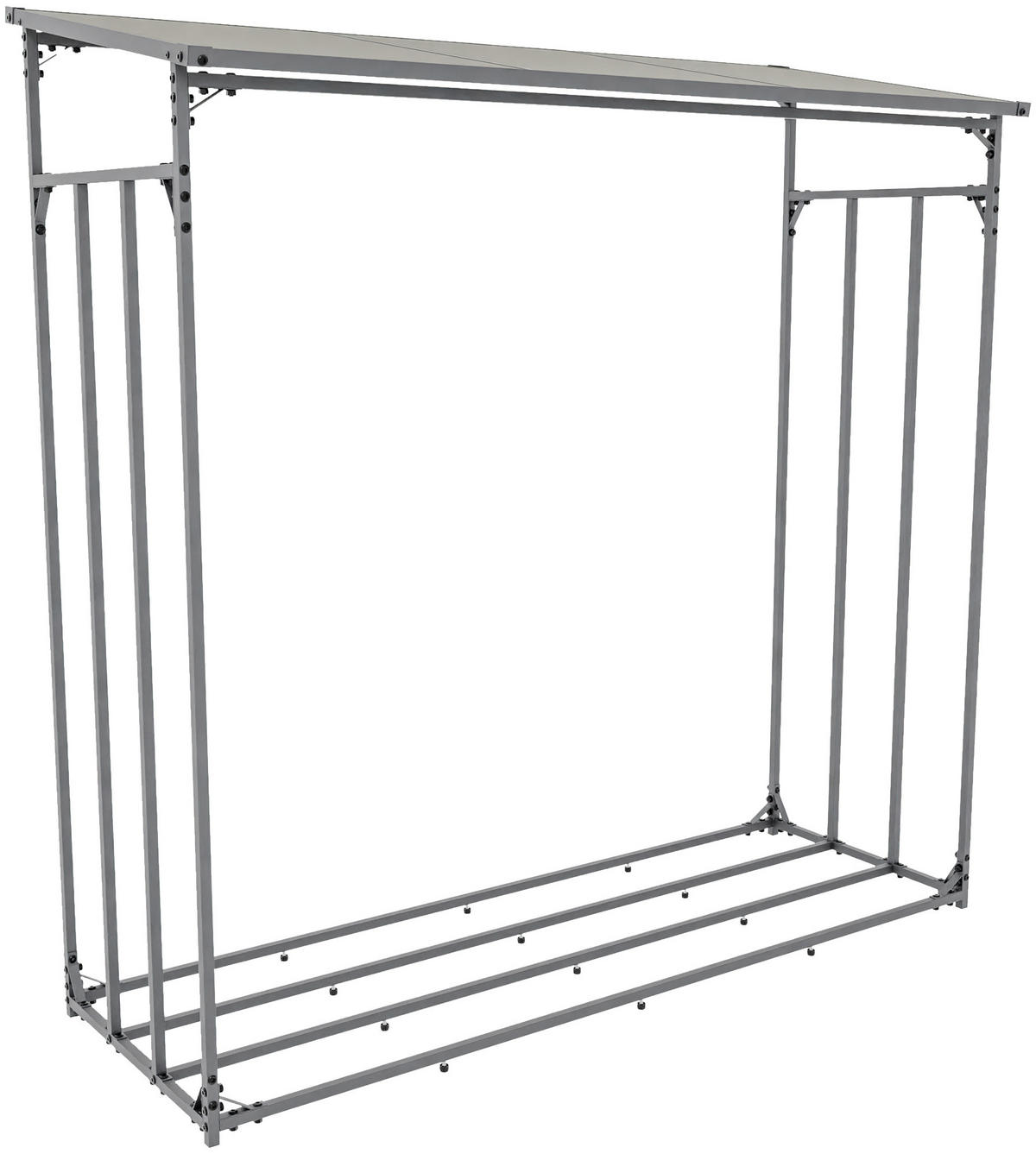 KAMINHOLZREGAL 185/70/185 cm Metall anthrazit - Anthrazit/Schwarz, Metall (185/185/70cm) - CLP