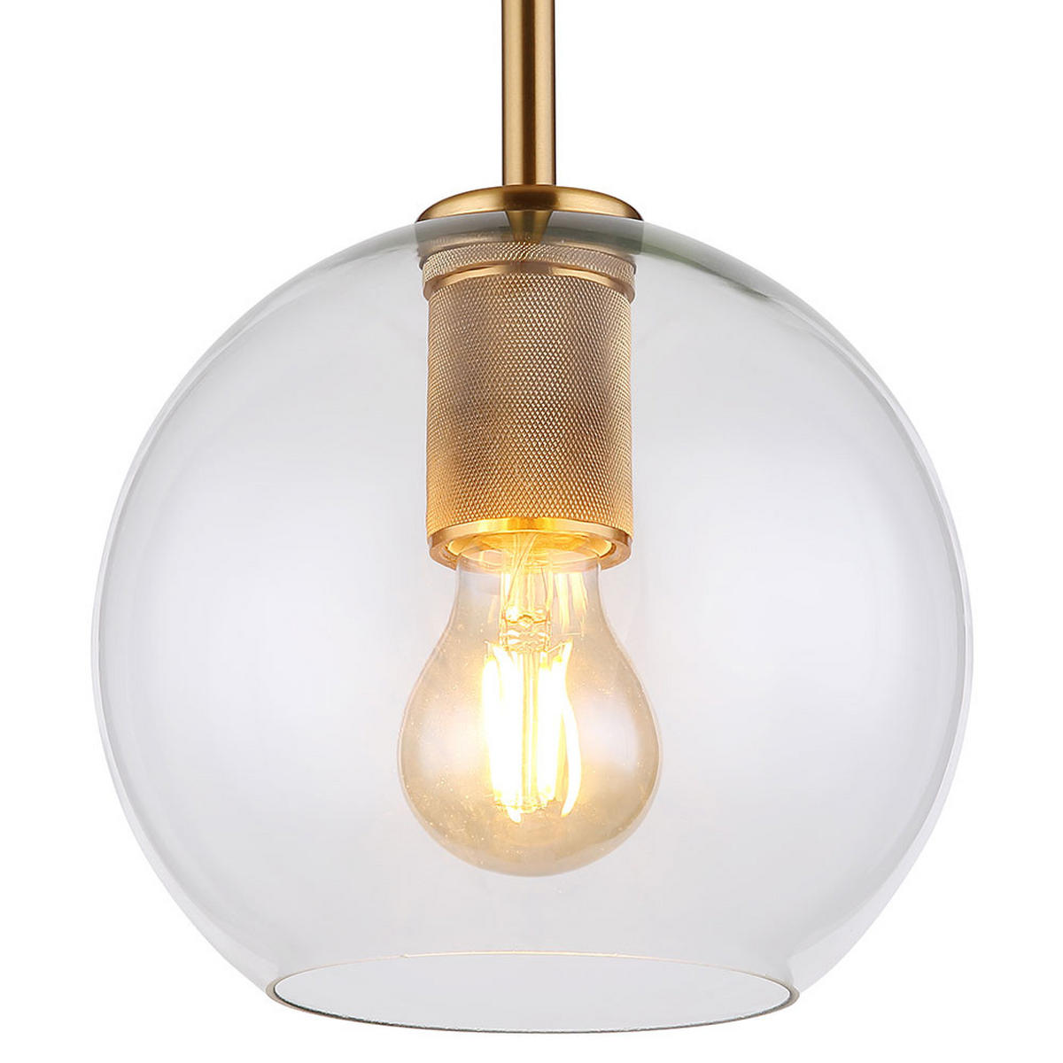 HÄNGELEUCHTE Metall Glas Klar Messing - Klar, Glas (20/20/120cm) - Globo Lighting