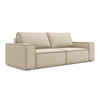 3-SITZER SOFA mit Schlaffunktion Samt Stoff Beige - Beige/Creme, Kunststoff/Textil (255/85/105cm) - Makamii