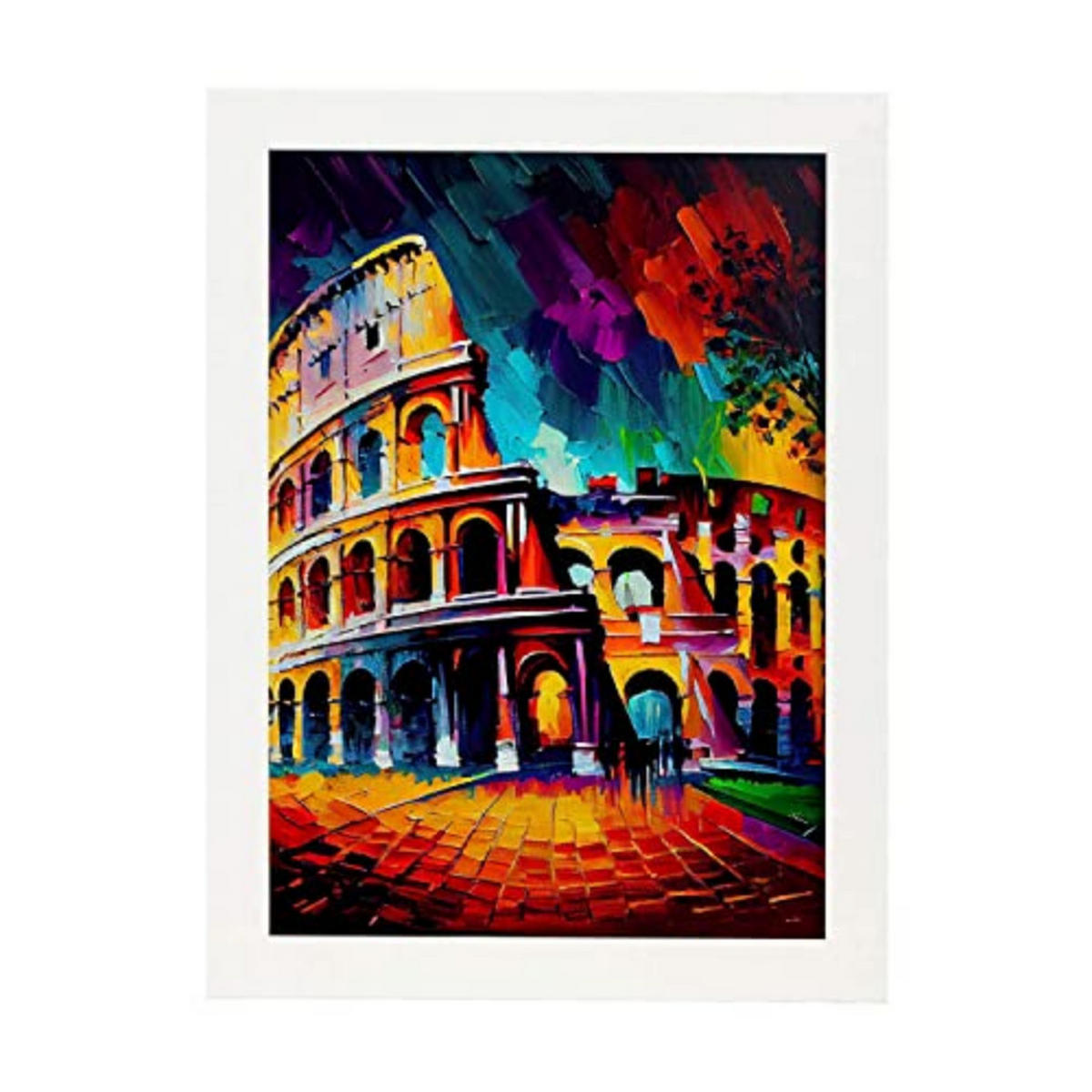 POSTER Kolosseum Im Ölgemälde Stil A3 Weißer Rahmen - Weiß, Papier (29.7/5/42cm) - Nacnic