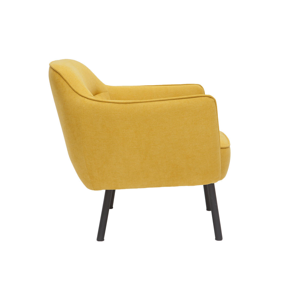STOFFSESSEL Design Senfgelb Samteffekt LAURENS - Gelb, Textil (72/70/74cm) - Miliboo