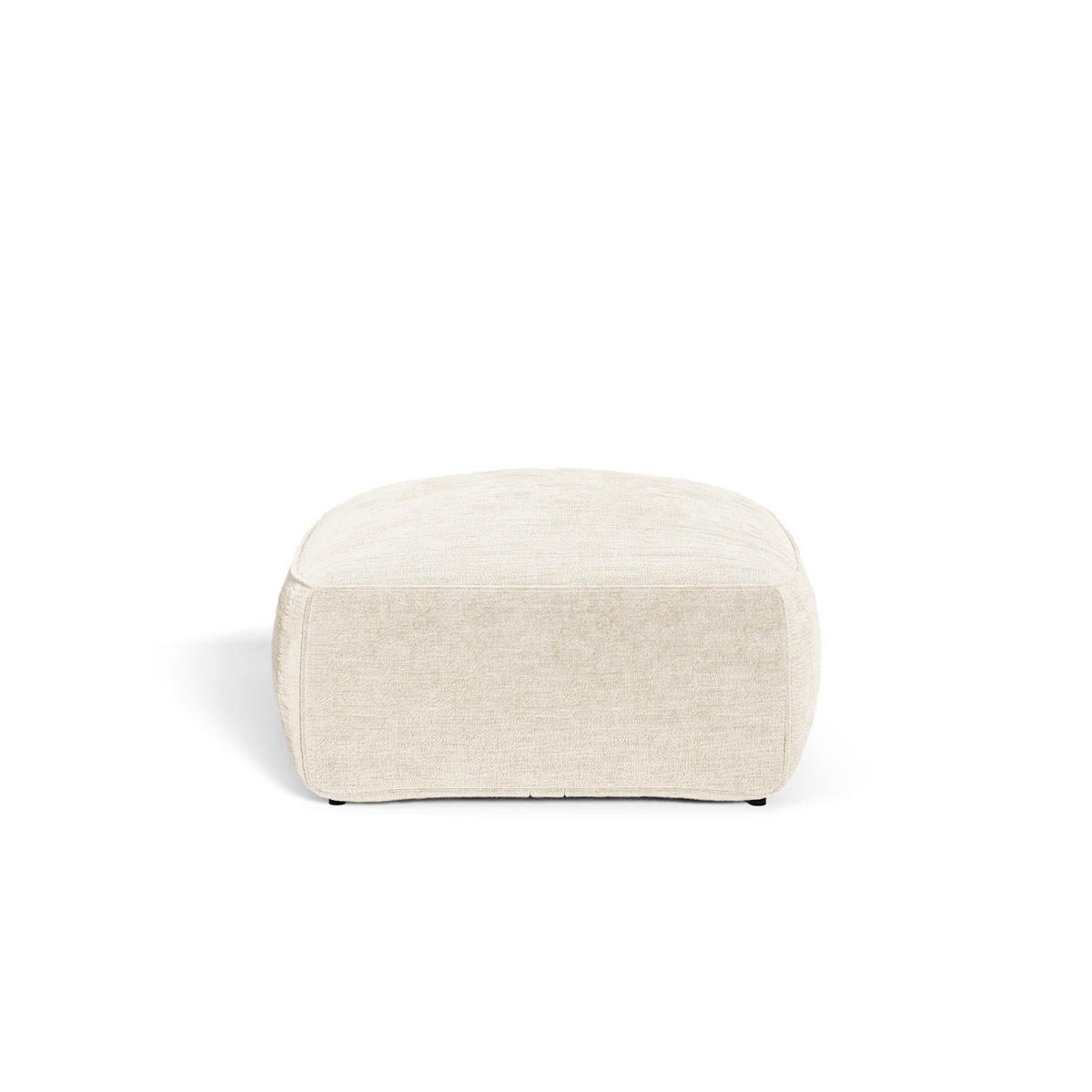 POUFS LOMI Geprägter Samt Creme 75cm - Creme, Textil (75/44.5/75cm) - Premium Interiors